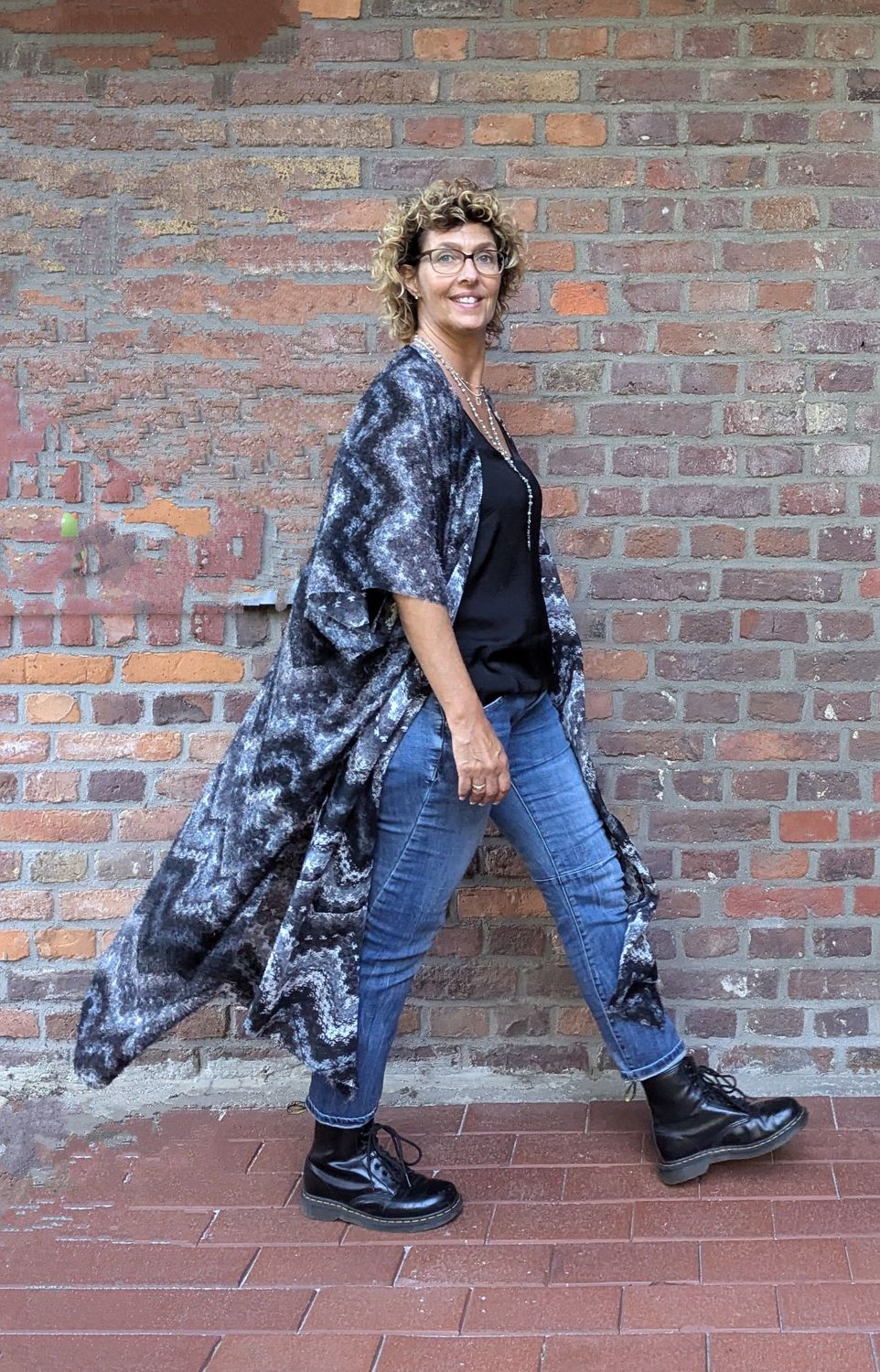 Flauschiger ZICK ZACK Kimono