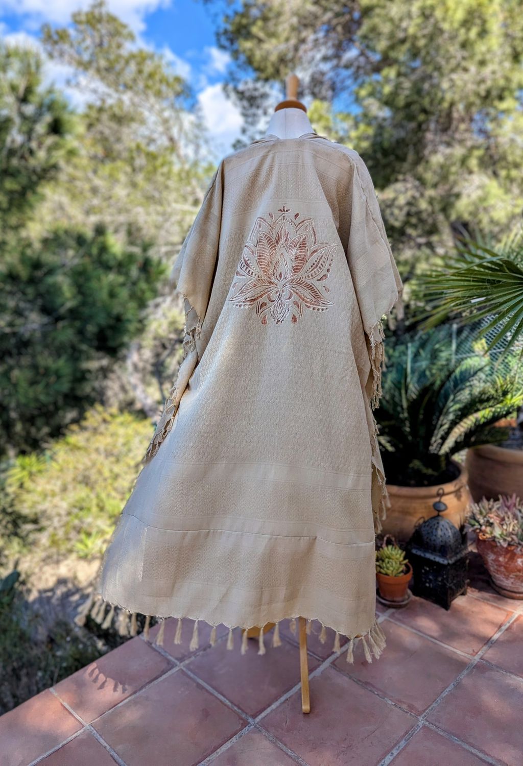 Kimono beige Fleur de lies