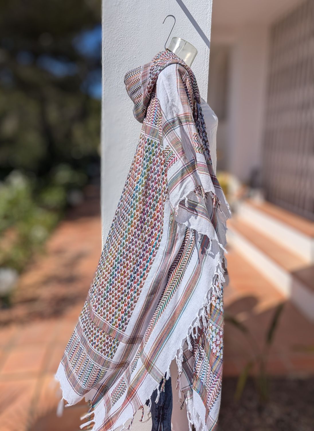 Kimono multicolor Kapuze lang