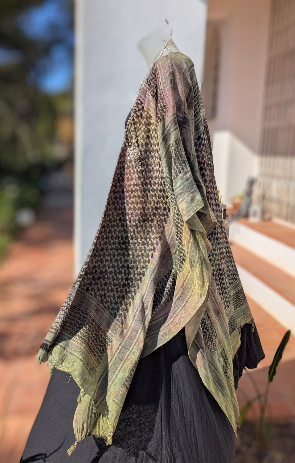 Batik Kimono Oversize green Mandala