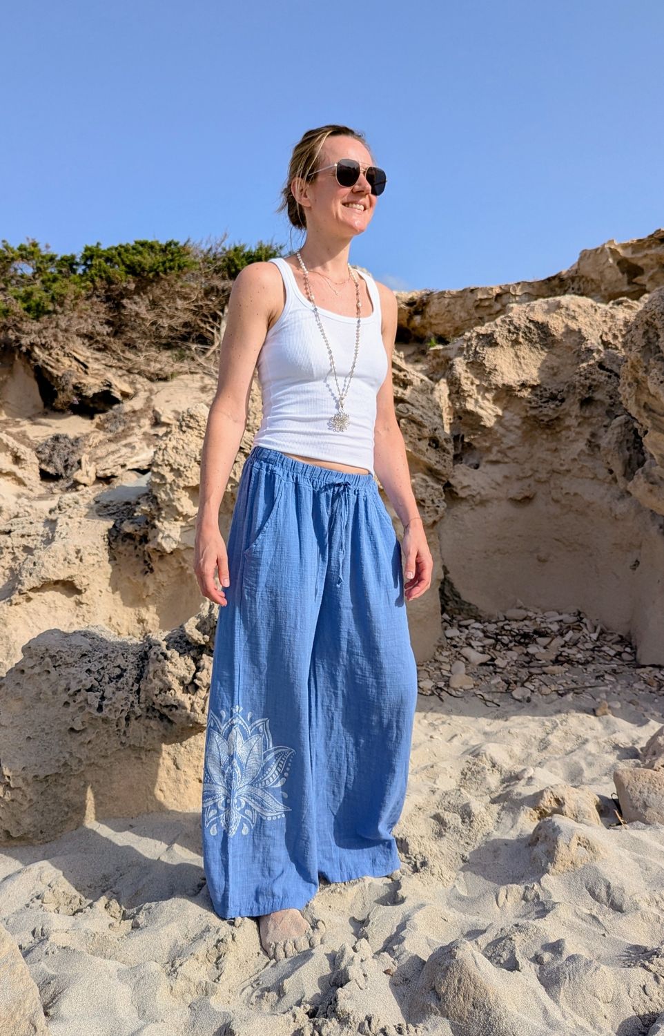 Baumwolle-Leinen Hose mit Bild