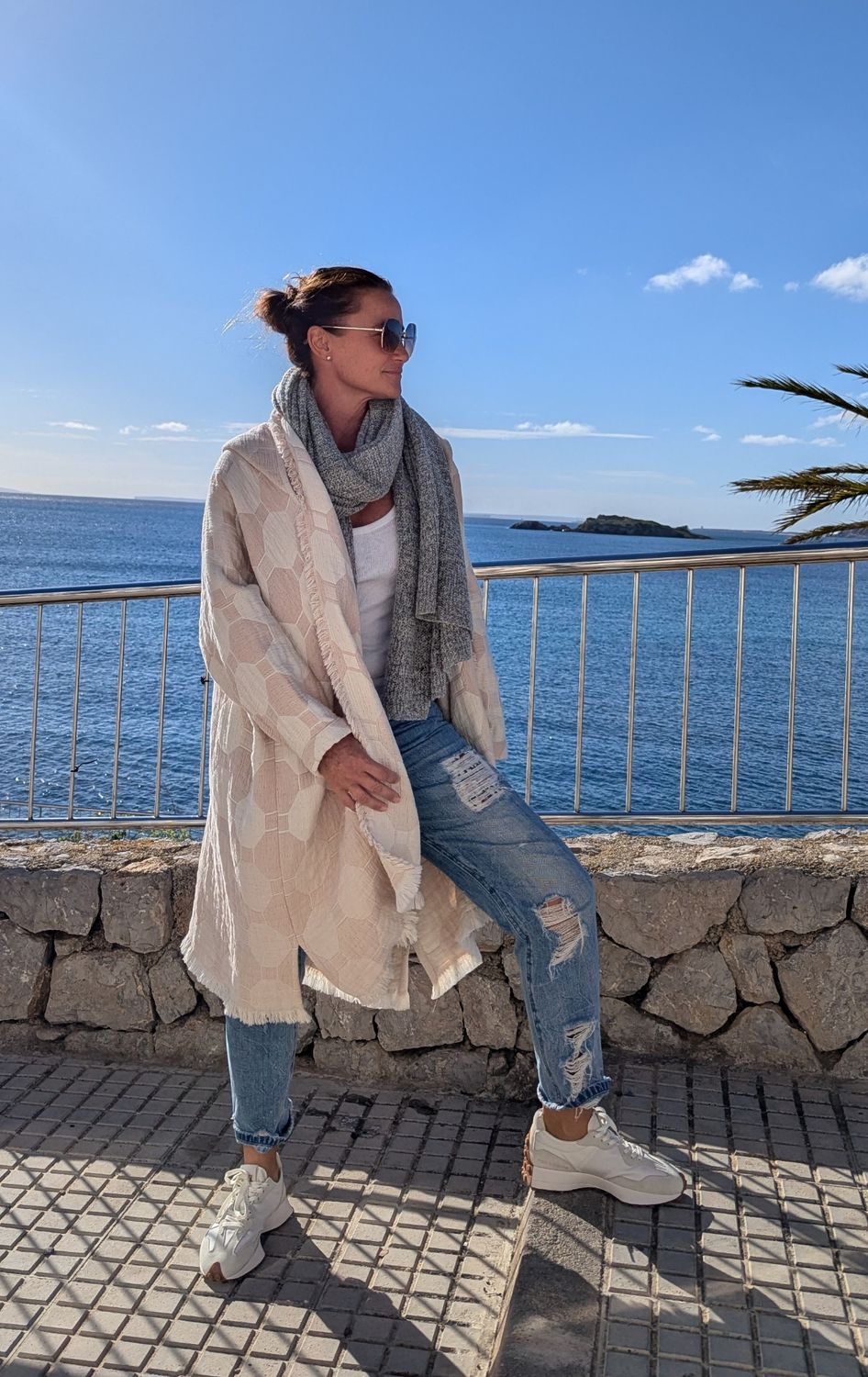 Musselin Oversize Mantel GEO