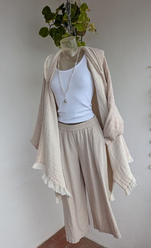 Musselin Oversize Mantel BEIGE Musselin Oversize Mantel BEIGE