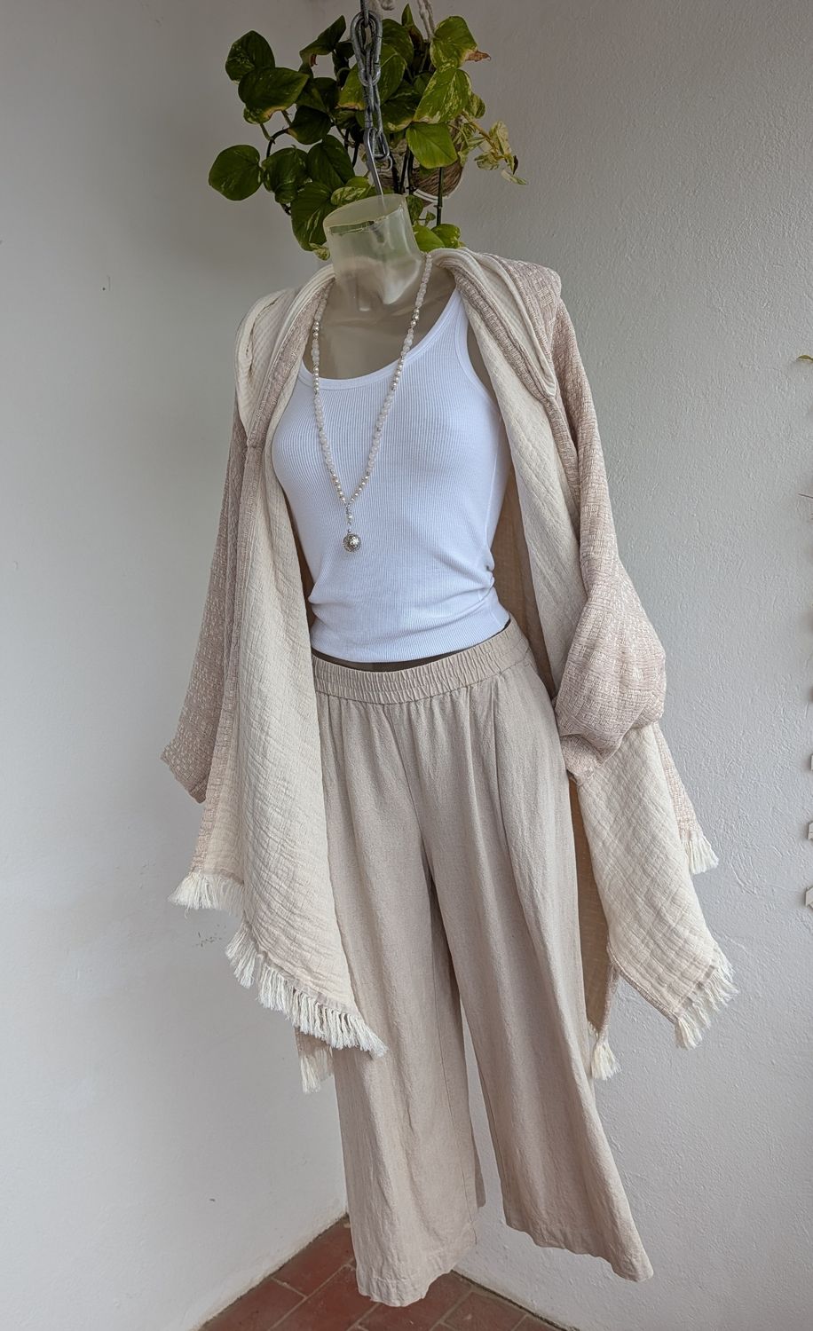 Musselin Oversize Mantel BEIGE Musselin Oversize Mantel BEIGE