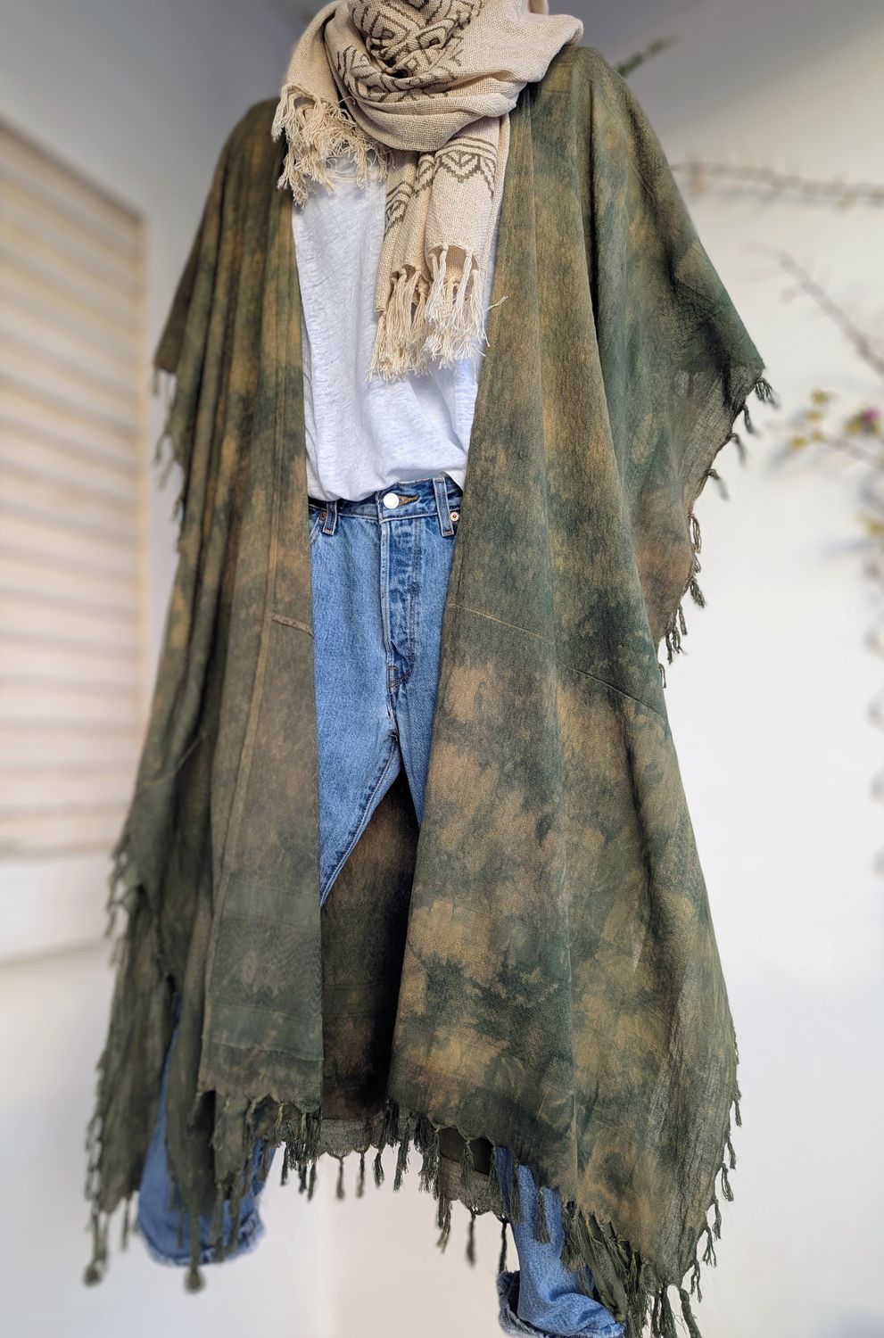 MEN Batik-Kimono grün/beige