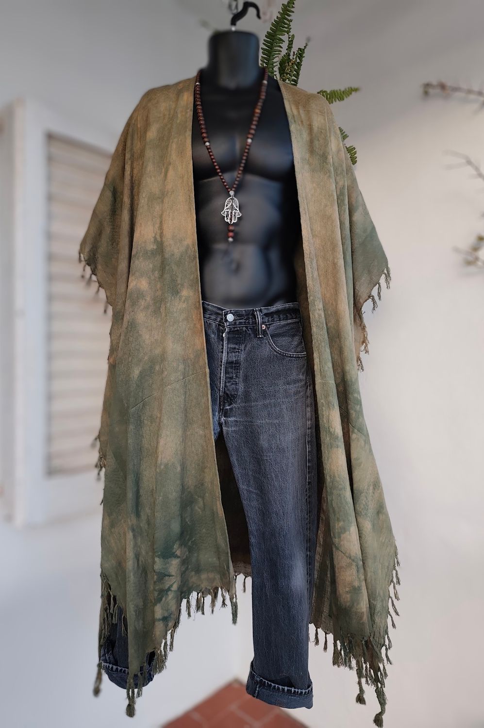 Batik-Kimono grün/beige