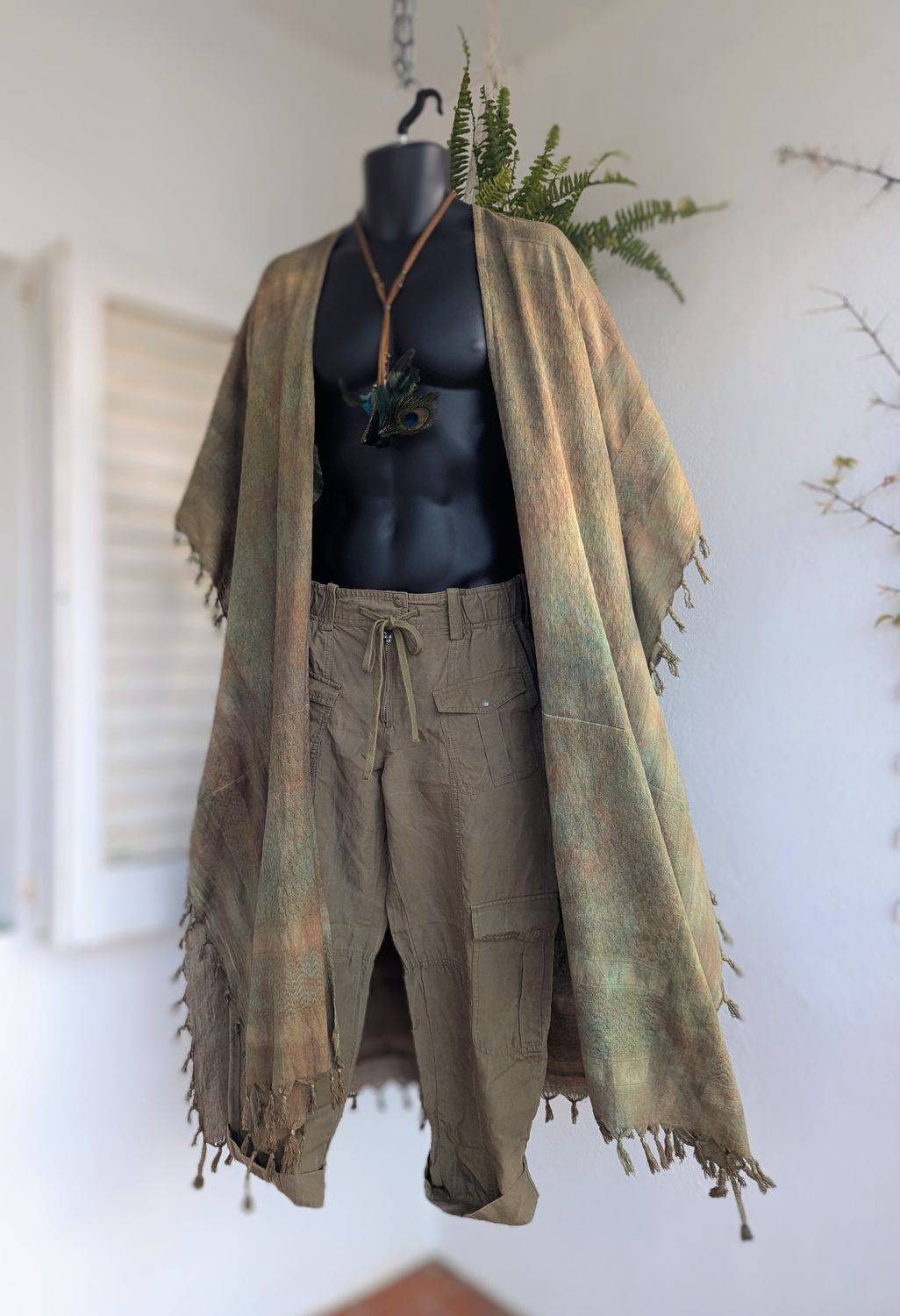 Batik-Kimono grün/braun