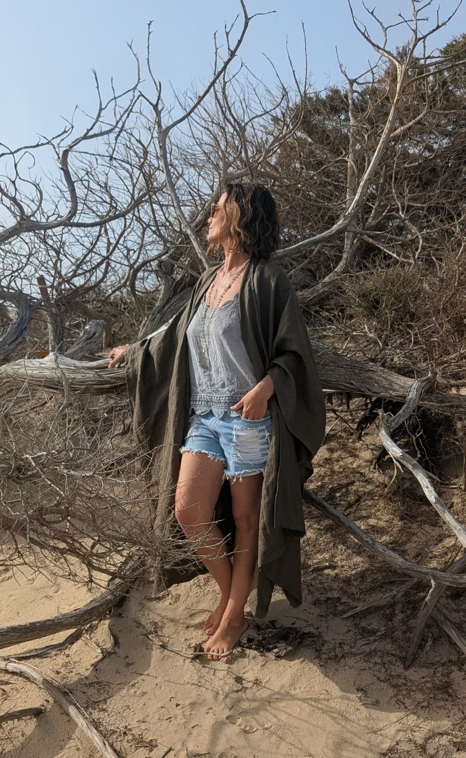 Oversize Leinenkimono khaki Oversize Leinenkimono khaki