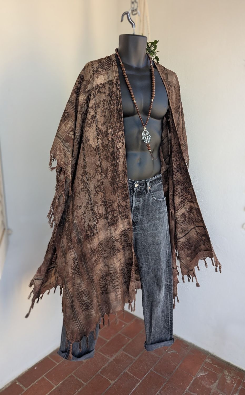 Batik-Kimono Brauntöne 