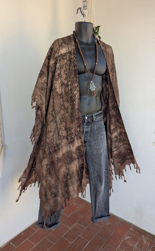 Batik-Kimono Brauntöne 