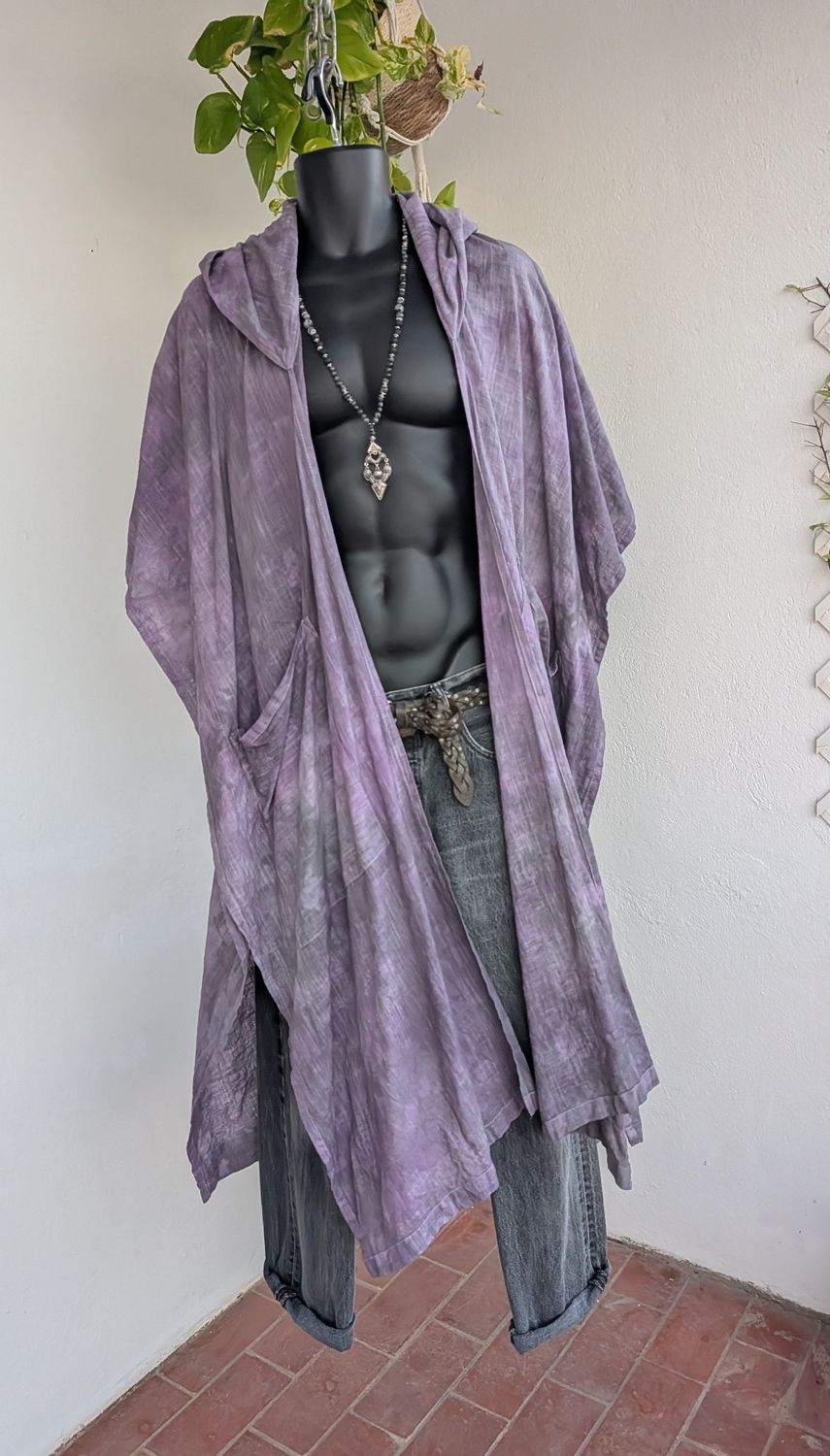 Batik-Kimono purpur-grau Batik-Kimono purpur-grau
