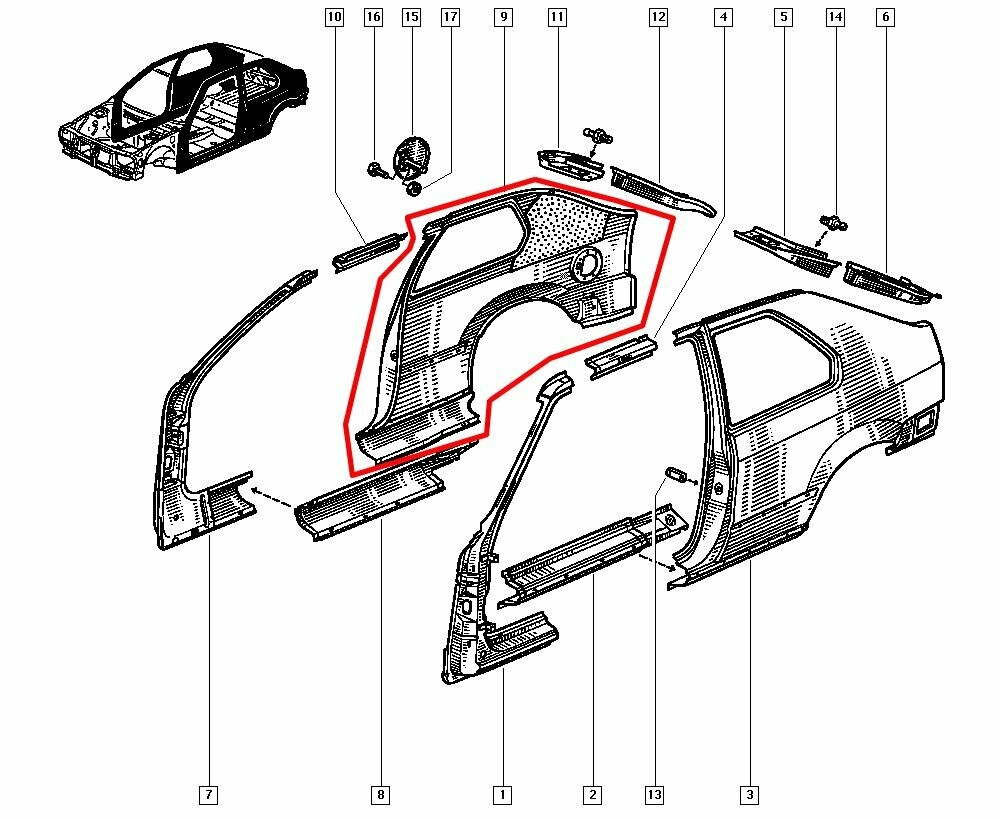 Seitenteil hinten rechts Original RENAULT (7751467008)