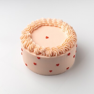 Торт Клубника-ваниль с сердечками