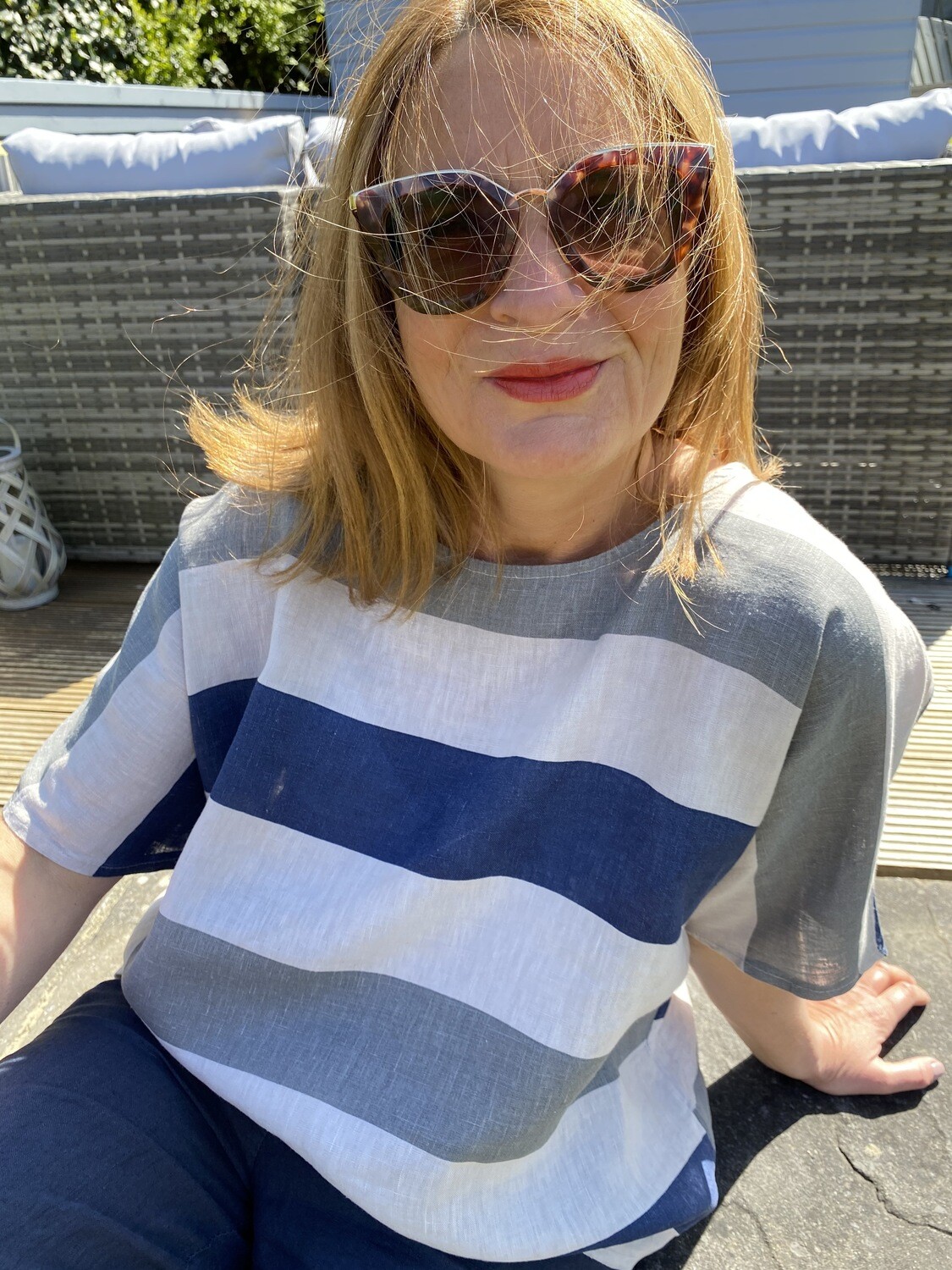 taupe linen top