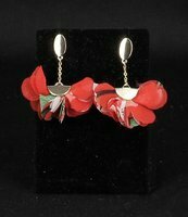 Boucles d'oreilles pompon rouge
