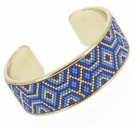 Bracelet jonc et perles tissées
