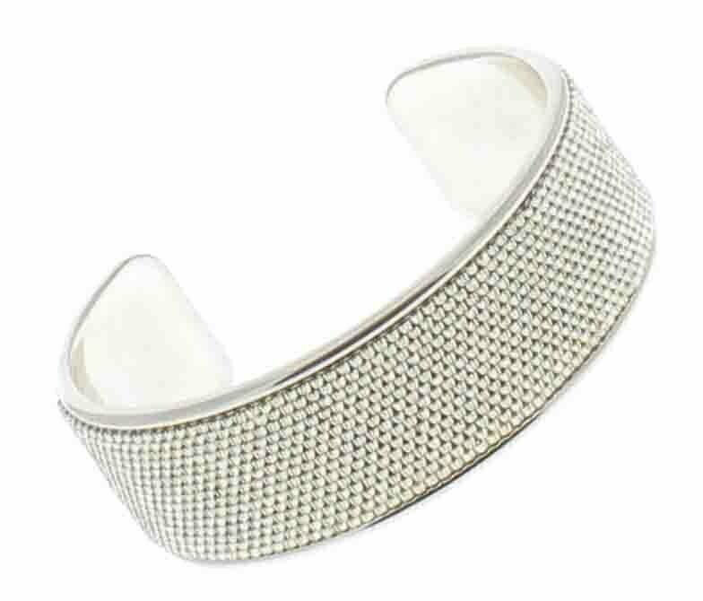 Bracelet jonc et perles tissées, Jonc: Plaqué argent