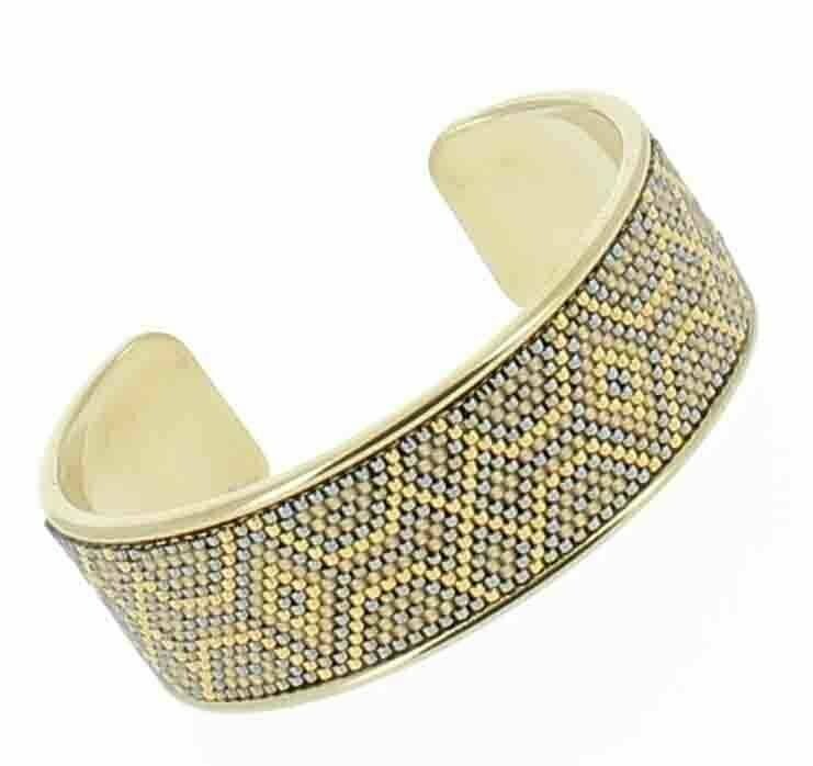 Bracelet jonc et perles tissées