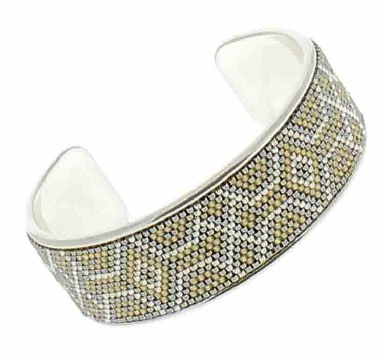 Bracelet jonc et perles tissées