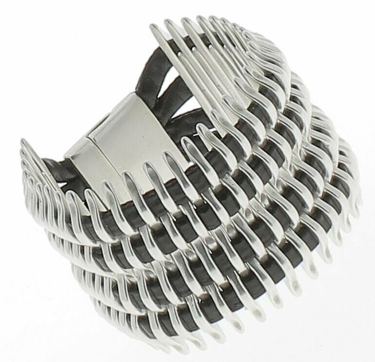 Bracelet barrettes argentées, réversible