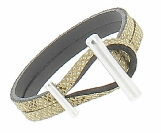 Bracelet impression serpent, boucle sur fermoir style H