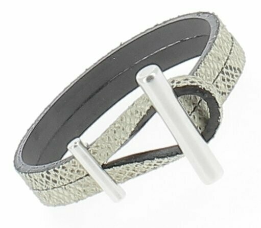 Bracelet lanière suédée, boucle sur fermoir style H