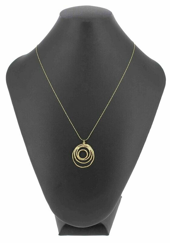 Collier doré à l'or fin, anneaux irréguliers
