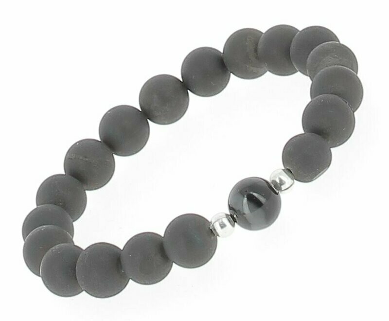 Bracelet Agate Drusy grise