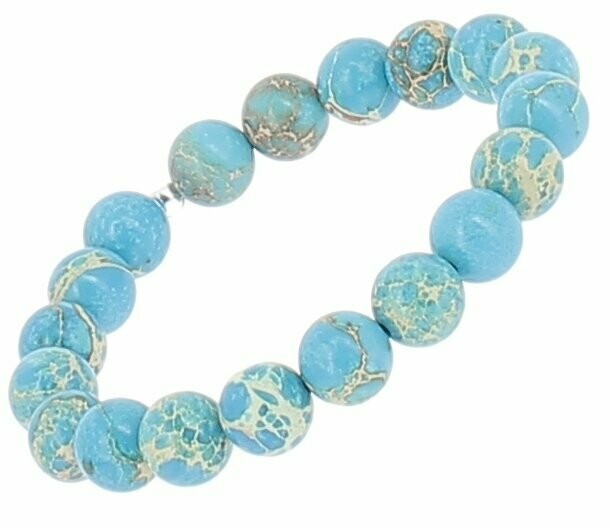 Bracelet Jaspe Impérial bleu turquoise