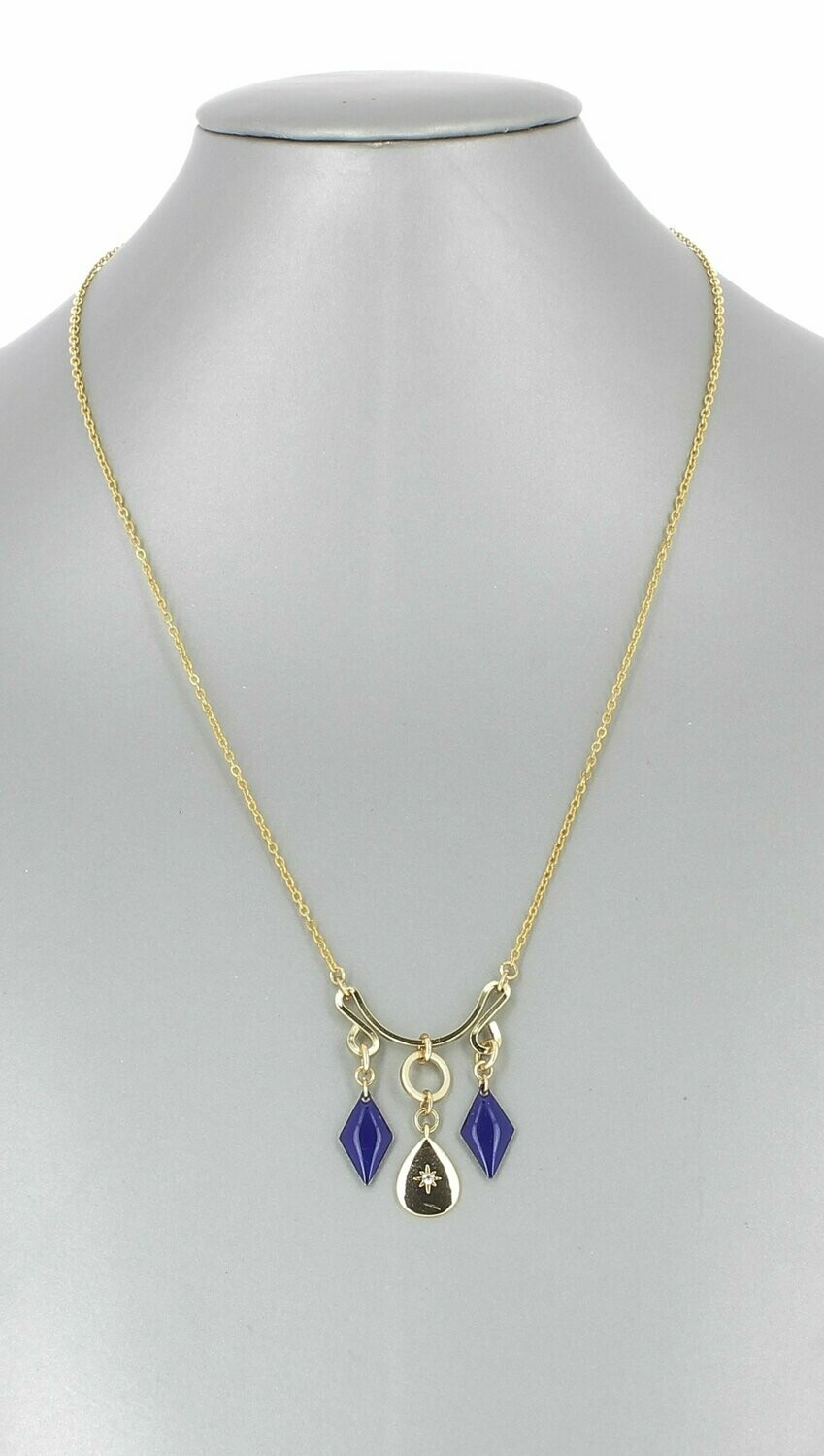 Collier d'inspiration orientale, Couleur des émaux: Bleu