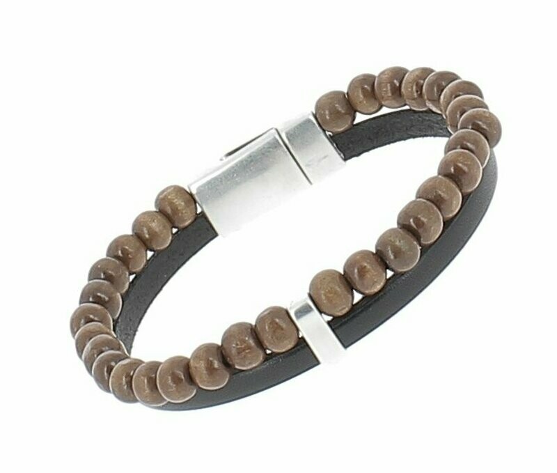 Bracelet cuir et perles