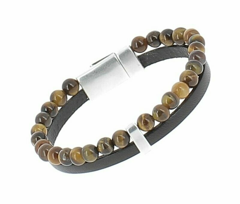 Bracelet cuir et perles