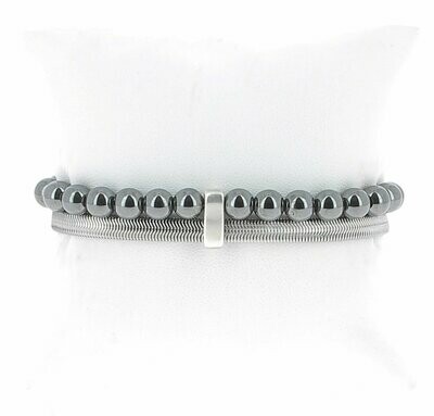 Bracelet chaîne métal et perles