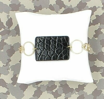Bracelet rectangle impression cuir
