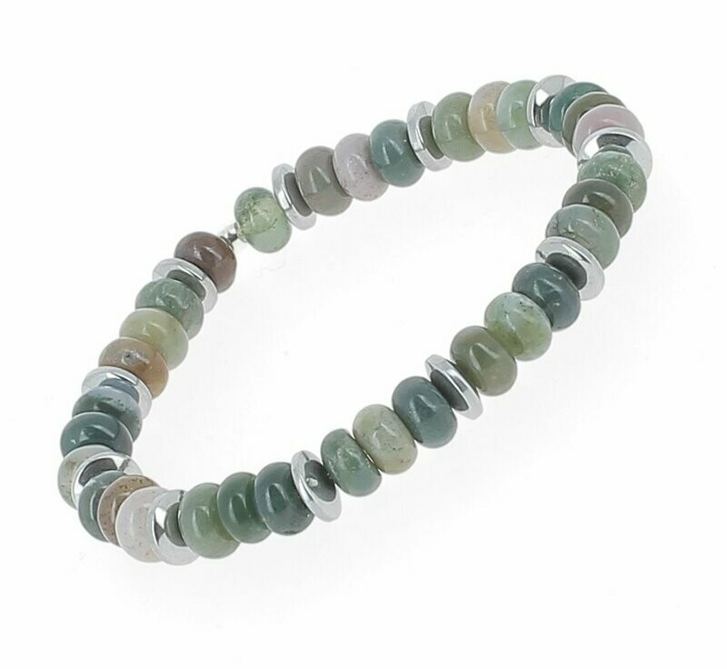 Agate des Indes et Hématite