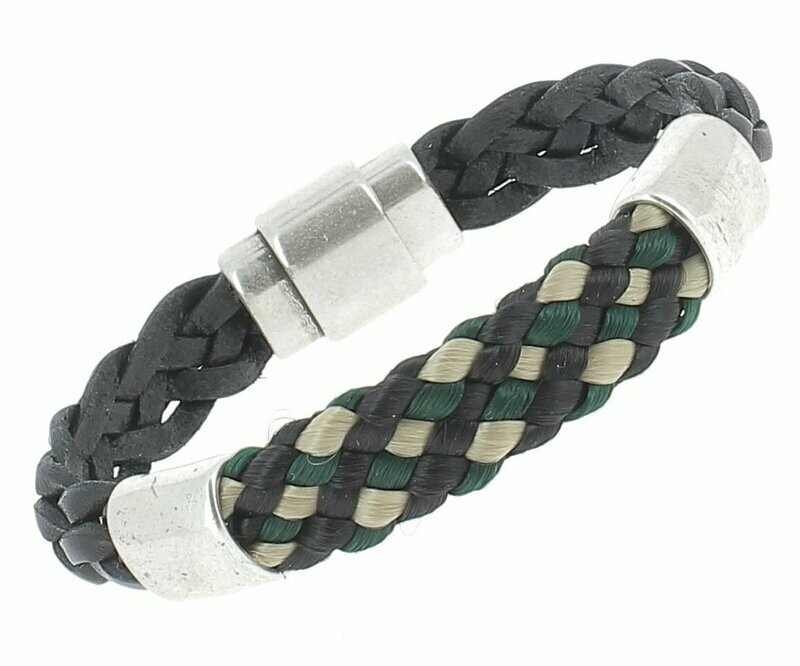Bracelet cuir et corde tressés