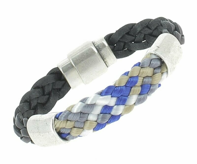 Bracelet cuir et corde tressés