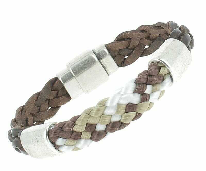 Bracelet cuir et corde tressés
