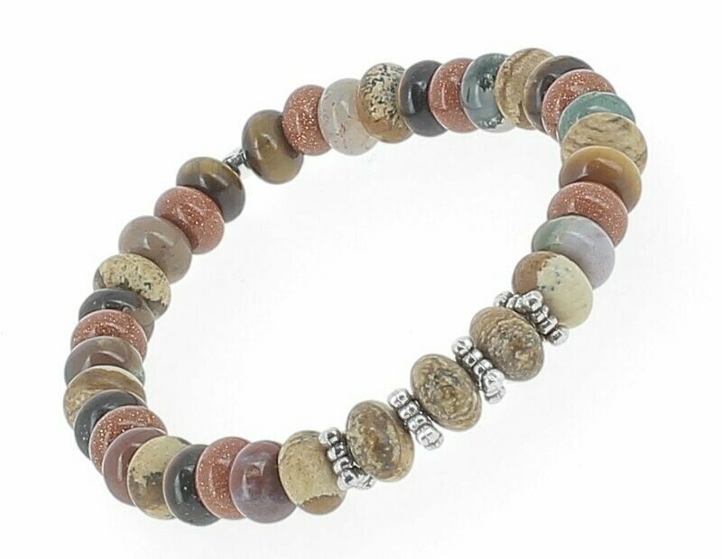 Jaspe, Agate des Indes, Œil de Tigre et Pierre de sable dorée