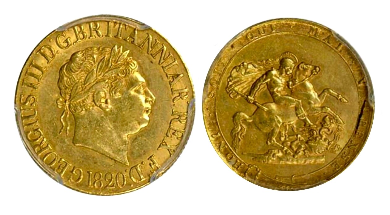 1820 George III gold sovereign