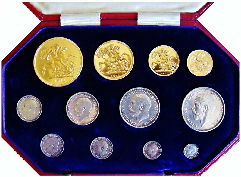 1911 George V Twelve coin Coronation proof set