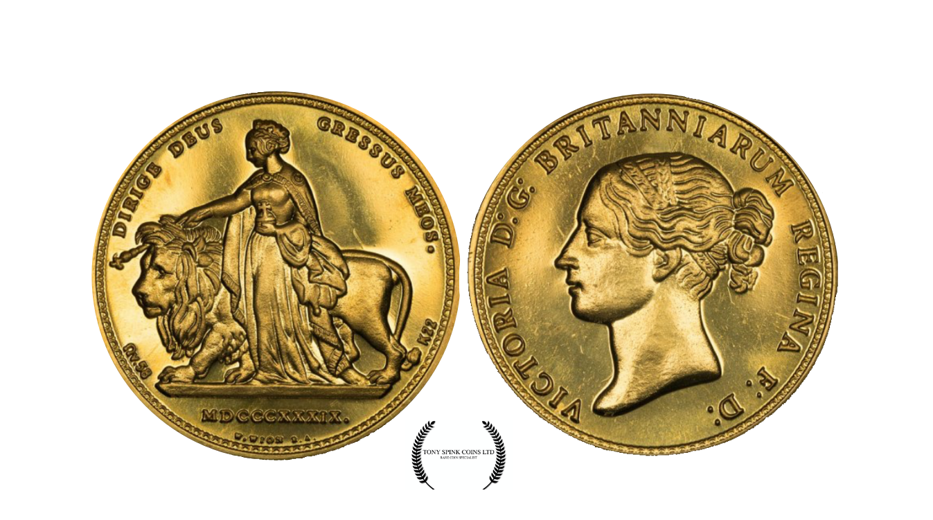 1839 Queen Victoria 200th Anniversary Una and the Lion Gold Proof Five Pounds.