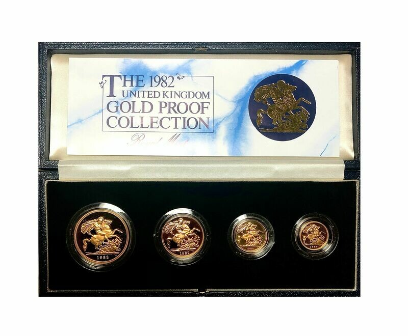 ​1982 Elizabeth II gold proof Four coin sovereign set