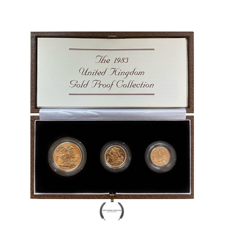1983 Elizabeth II Gold proof 3 Coin Set