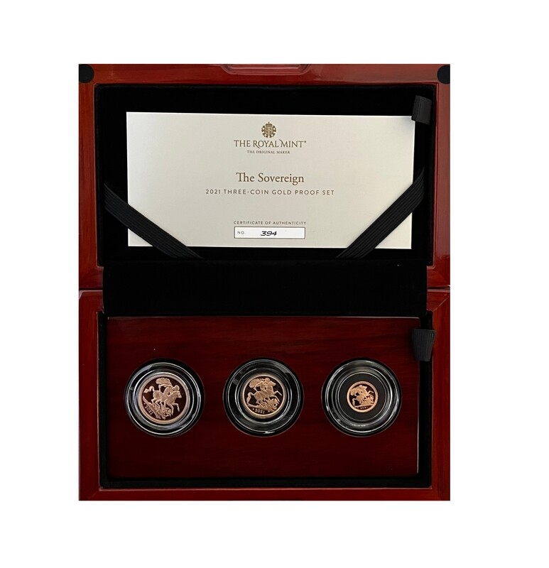 ​2021 Elizabeth II Gold Proof Three coin Sovereign Set