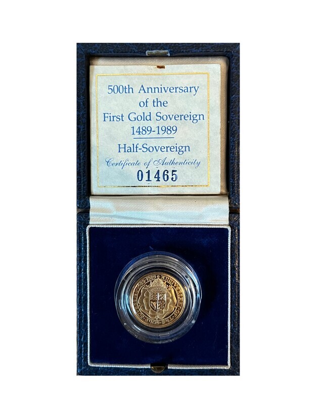 ​1989 500th Anniversary Gold proof Half Sovereign