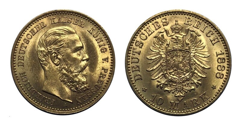 1888A Prussia Gold 10 Marks