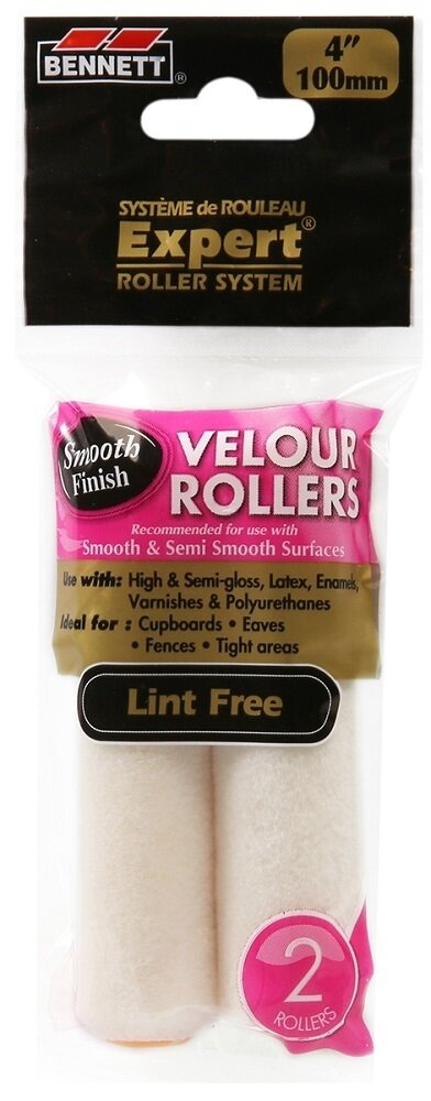 Bennett 4" Velour Miniroller - 2 Pack