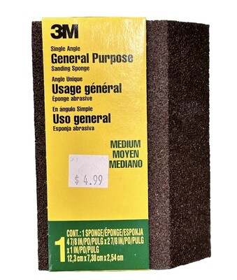 3M™ General Purpose Sanding Sponge · Single Angle, Medium Grit