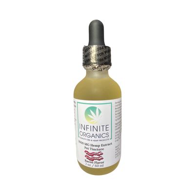 1500 mg or 3000 mg Broad Spectrum Hemp Extract Pet Tincture - Bacon or Salmon Flavor